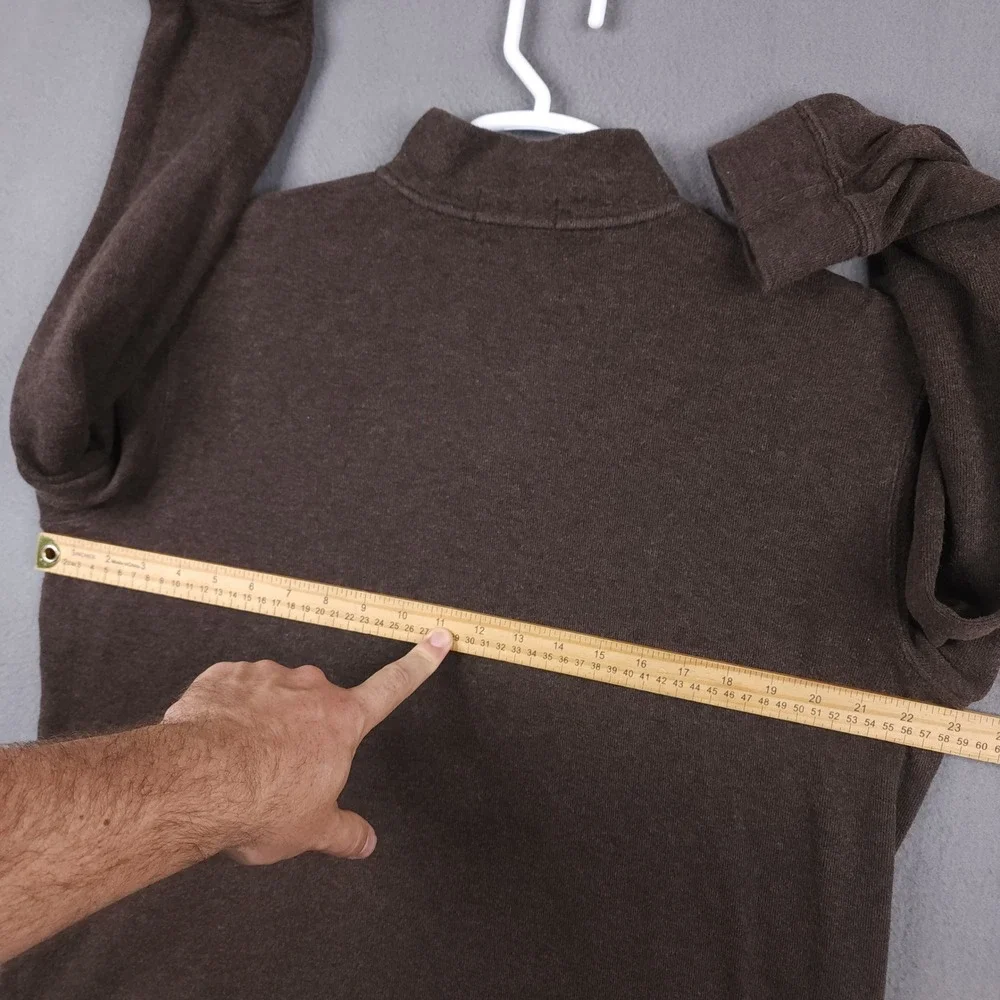 Polo Ralph Lauren Estate Rib Quarter Zip Pullover Sweater Brown Mens Medium
